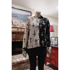 B&W Cross Blouse